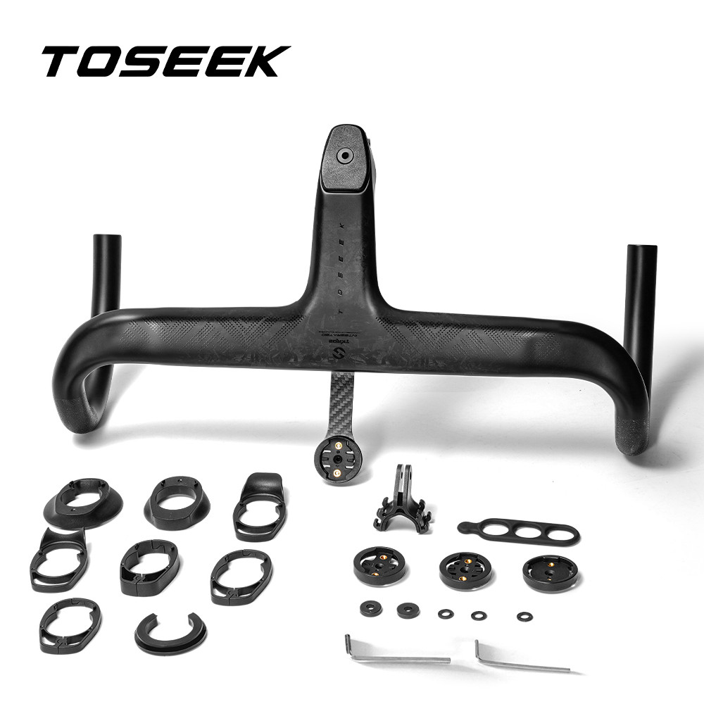 TOSEEK Carbon Handlebar Road Carbon handlebar T800 Carbon Integrated Handlebar 2 Bicycle Accessories