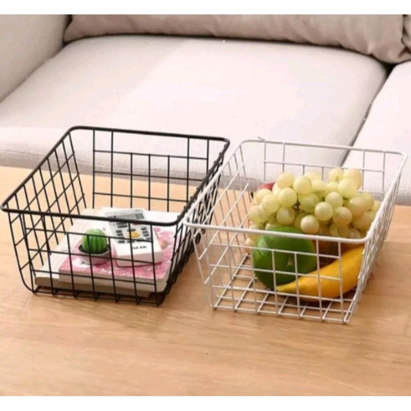 READY Keranjang Besi Serbaguna Ukuran Besar 22x12x28cm
