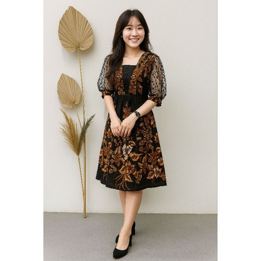 BUPESHOP baju pesta kondangan dress batik premium baju couple pesta dress kondangan model simpel