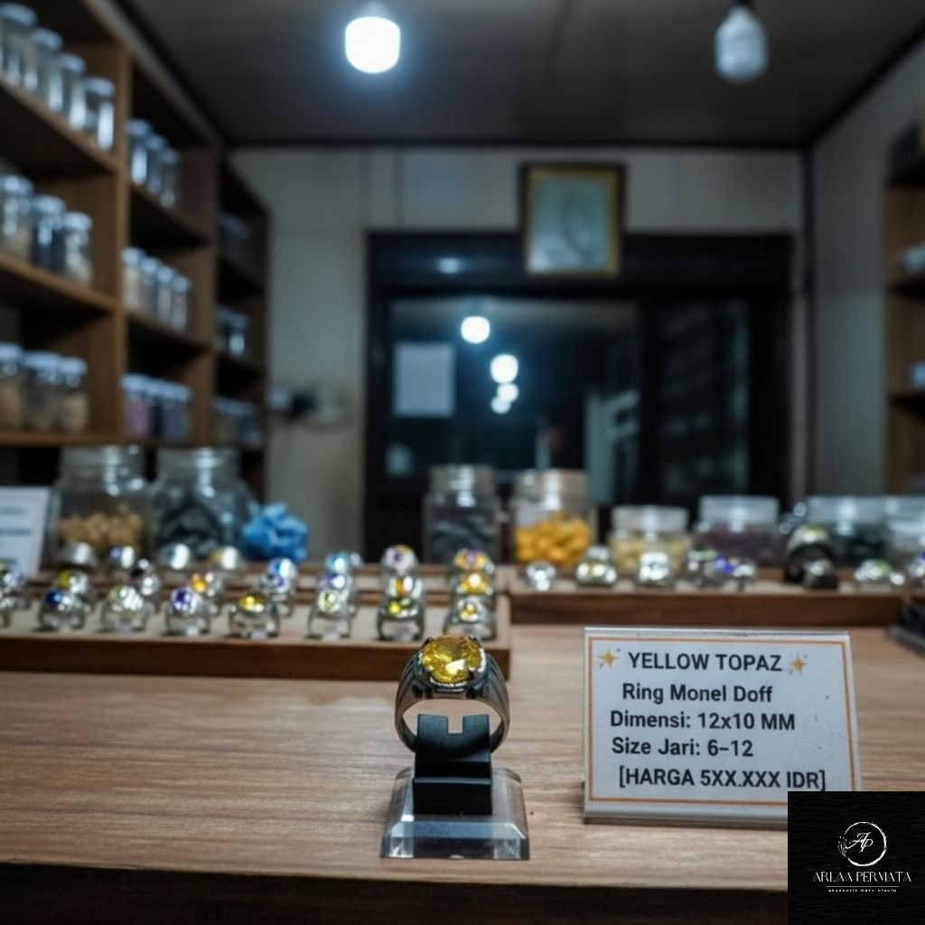 cincin yellow topaz ring monel doff