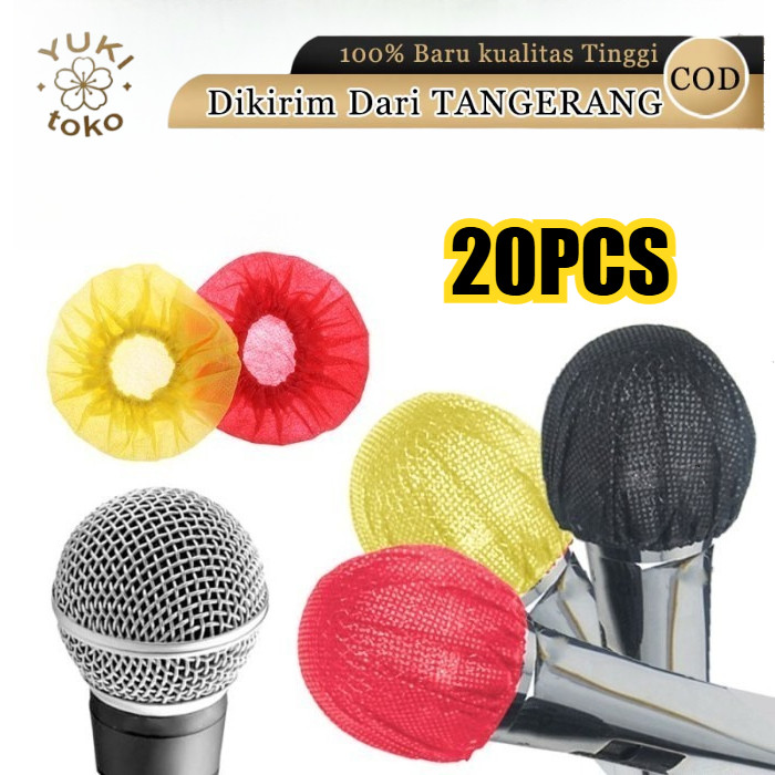 Paket 20 Buah Kondom Mic Disposable Sarung Mic Pelindung Mikrofon untuk Acara dan KTV