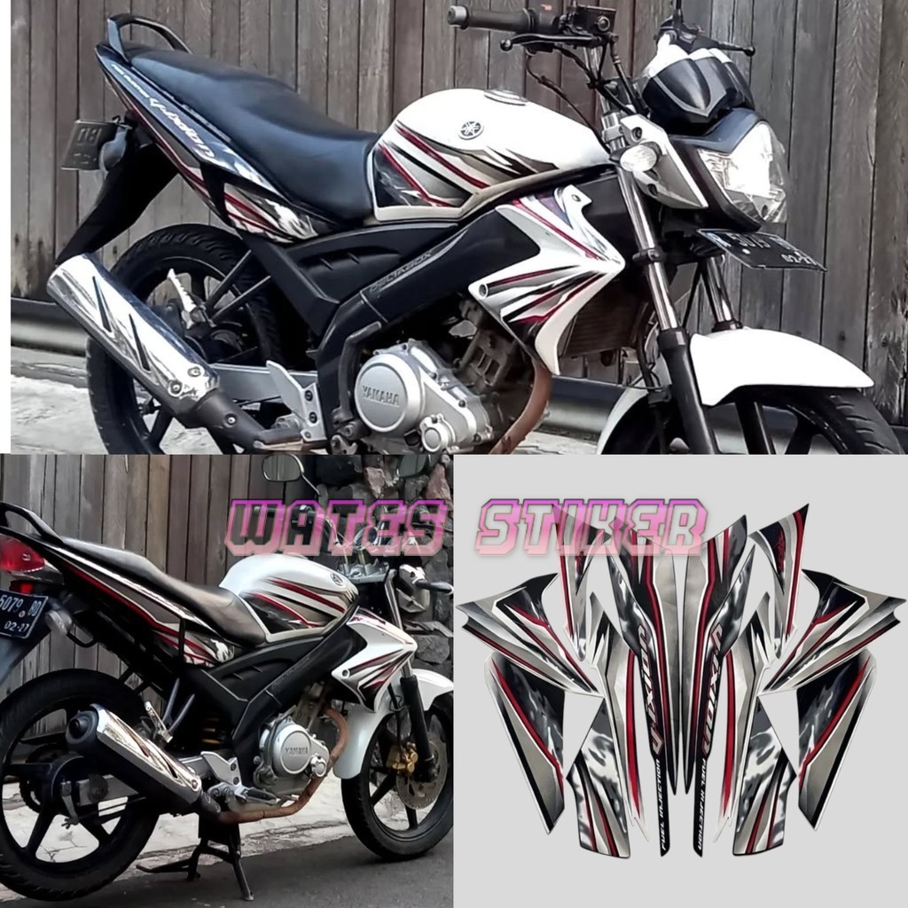 Striping Decal Polet Sticker yamaha vixion 2012 old hitam putih list body standar berkualitas