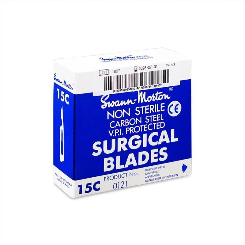 100Pcs Swann morton Carbon Steel Scalpel Surgical Blade 15C 11 15 11P 10 20 10A 12 21 22 23 18 Repai