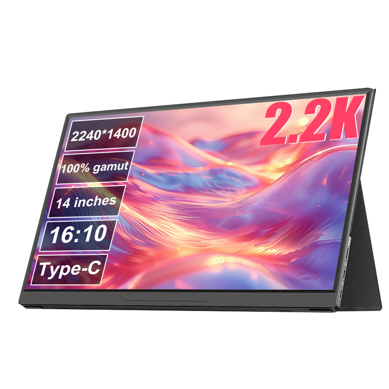 14in Portable Monitor 100%sRGB 2.2K 1400P FHD HDMI Type-C Travel Monitor External Second Computer sp