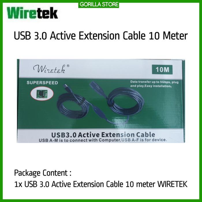 Wiretek USB 3.0 Active Extension Cable 10 Meter