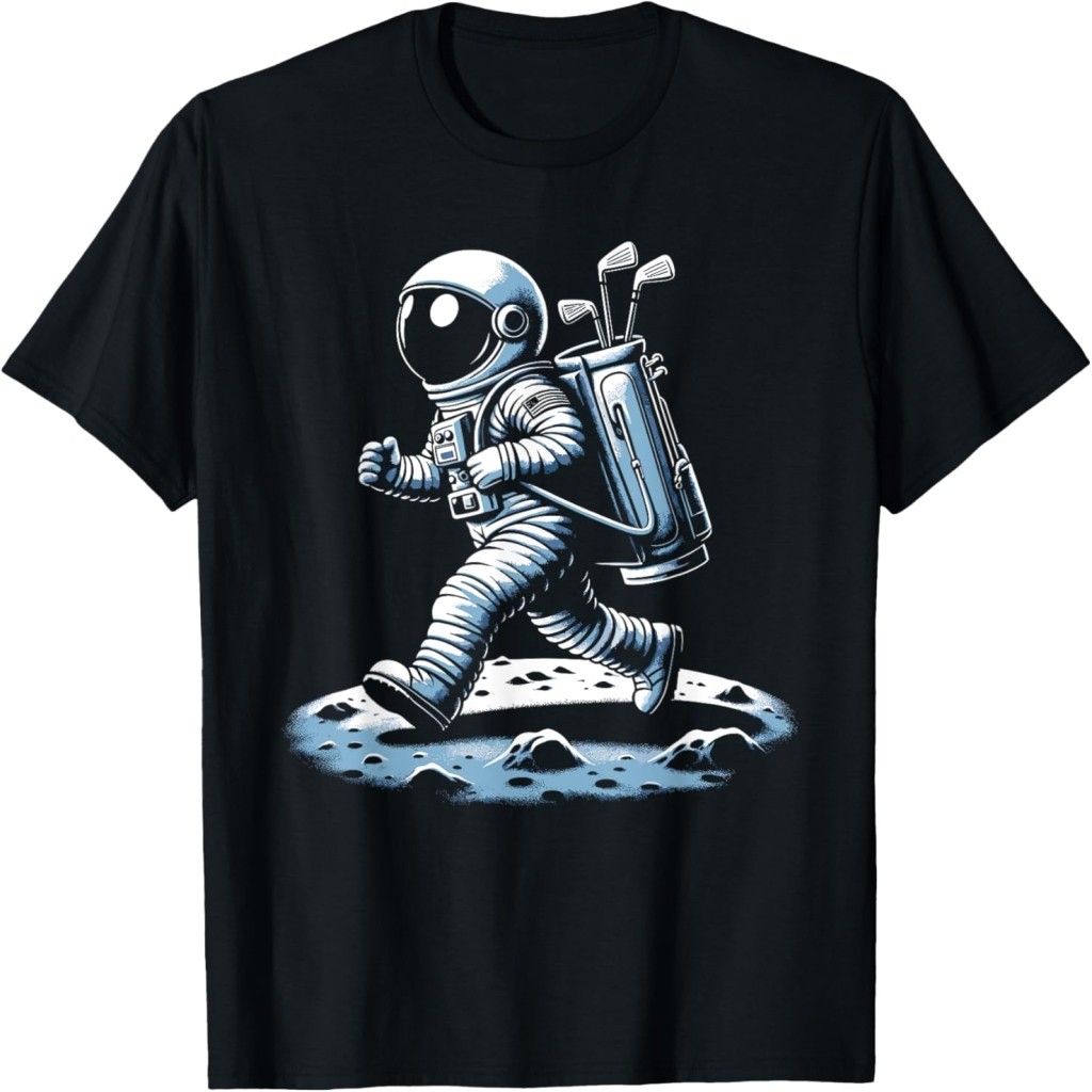 Golf Novelty Astronot Golfing Pria Wanita Anak-anak Lucu Golf Kaos
