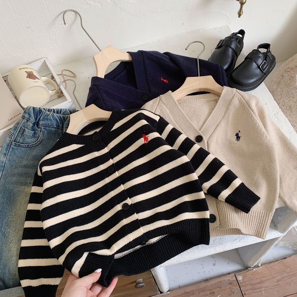 (MD)CSW1040 POLO kuda Sweater/cardigan/kardigan/boy/girl/anak laki-laki/gadis