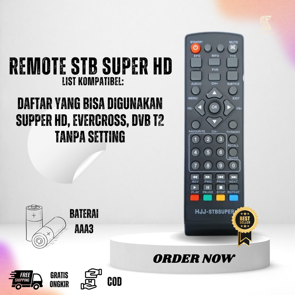 Remot / Remote set Top Box DVB-T2 Ezbox Supper HD INFICO Vitara Venus Lgsat Termurah