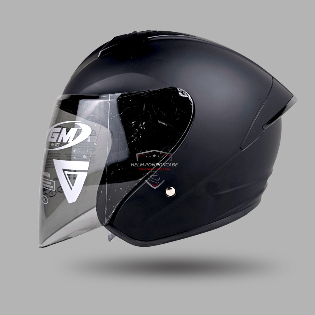GM G1  Hitam Doff / HELM GM HALF FACE | SNI