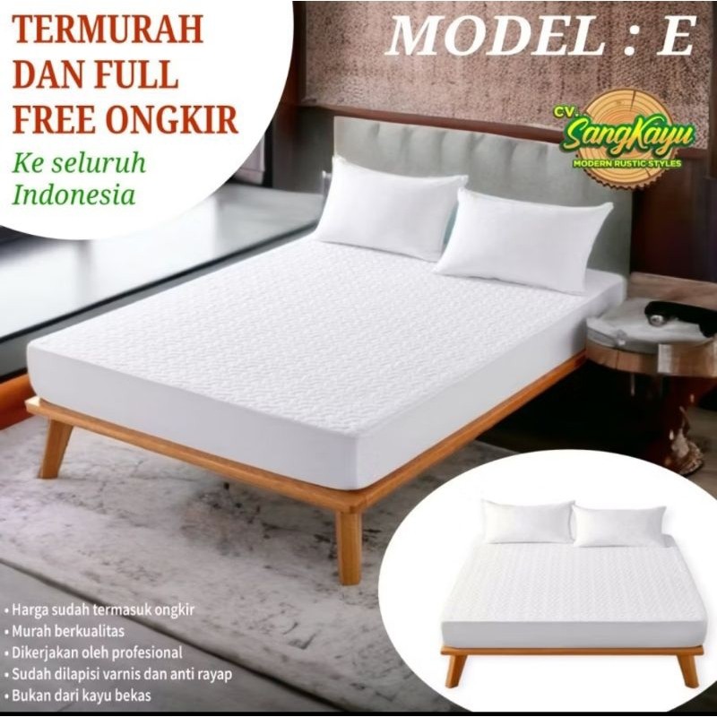 Divan kayu 200x180cm Divan minimalis Divan kayu mahoni Model -E