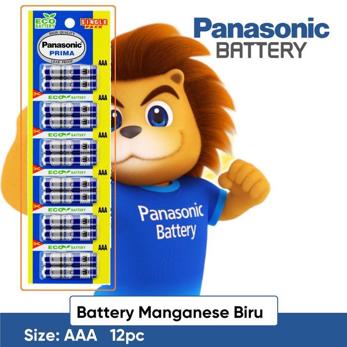 Panasonic Baterai AAA (R03) Manganese Biru Battery Manganese Size A3 R03 - AAA Size 12pc