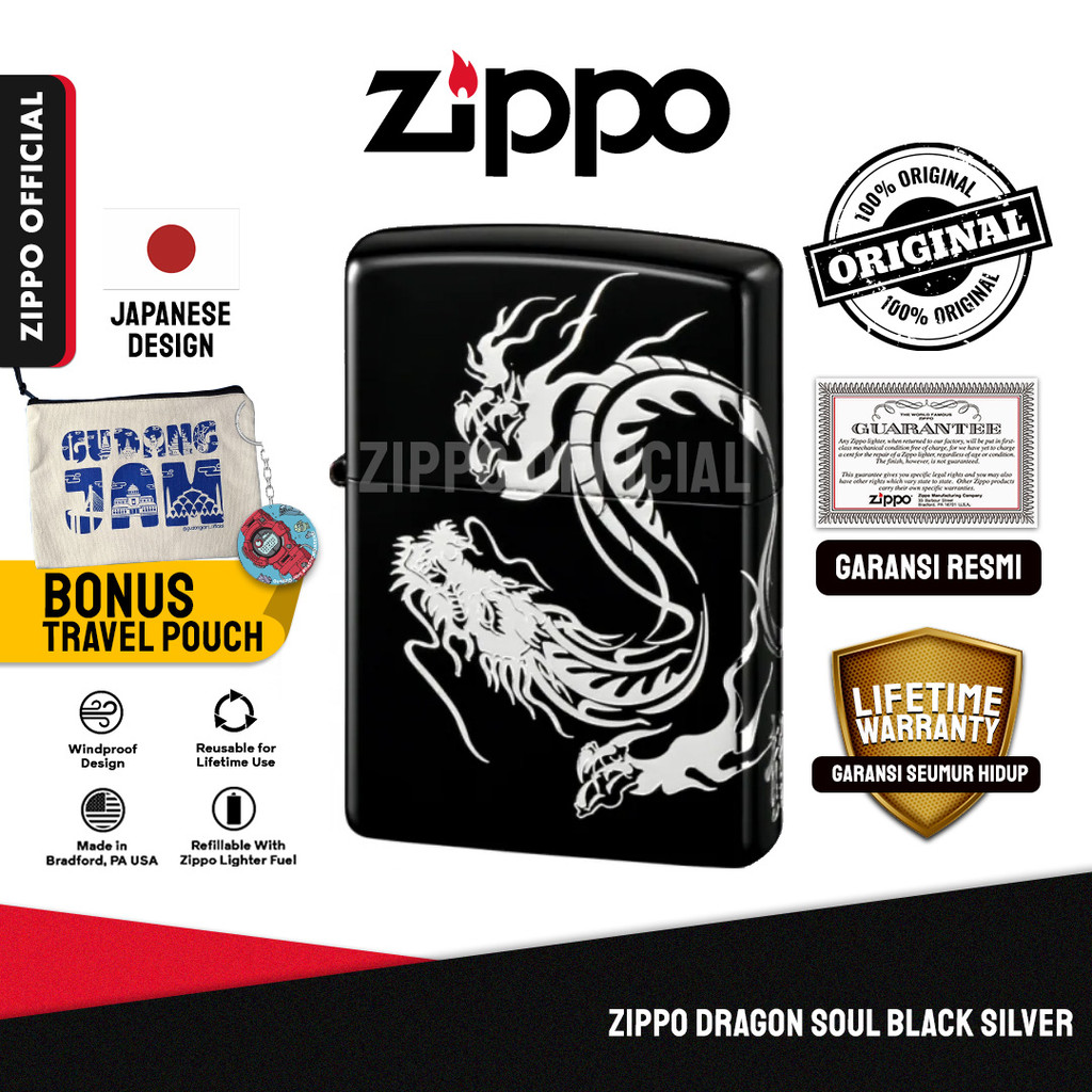 Zippo Dragon Soul Black Silver ZA-5-87D | Garansi Lifetime | Original USA