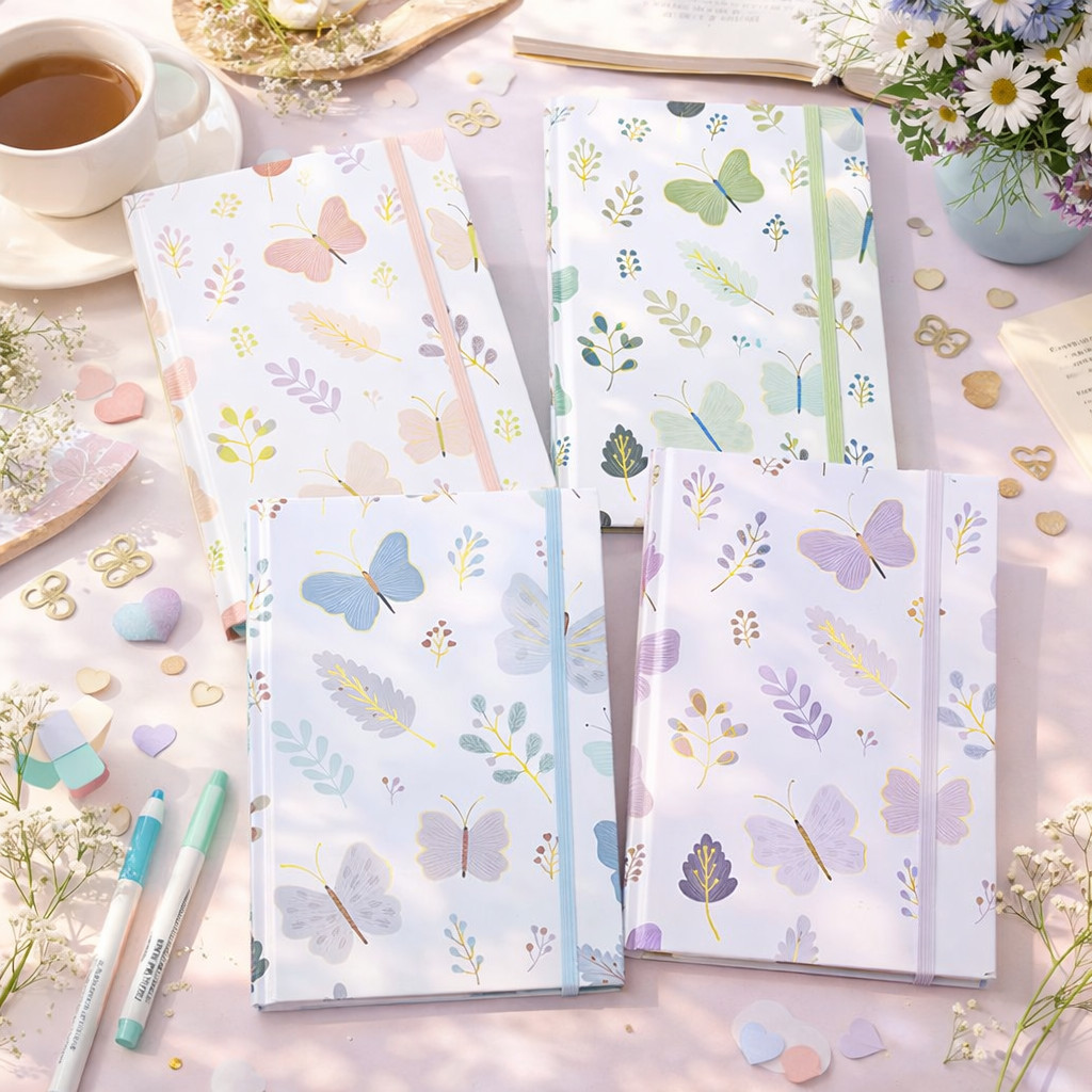 Buku Notes A5 Ring Binder / A6 Mini Isi 100 Lembar, Desain Simpel dengan Strap