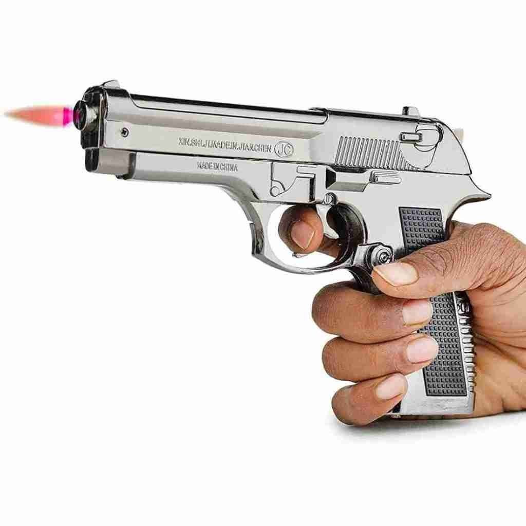 Free Ongkir  Korek Api Gas Bara Pistol Besar Besi Bisa Kokang MN-608