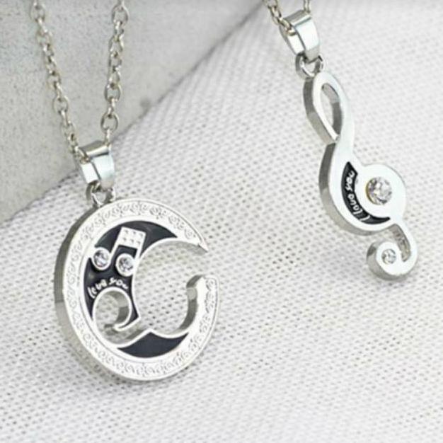 Kalung musik couple stainless steel kalung sepasang KC003