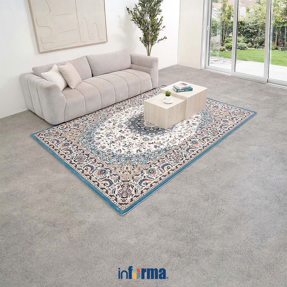 Informa 160x220 cm Genesis Karpet 28286 - Biru Turquoise Alas Lantai Dekoratif Rug Permadani Karpet 