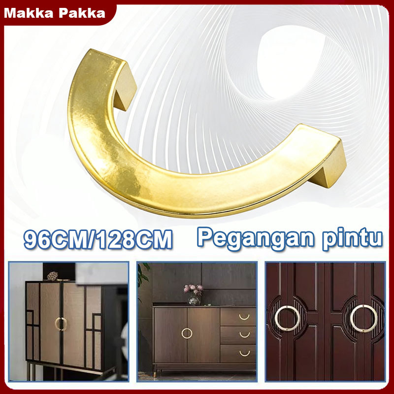 96/128mm Setengah Lingkaran Gold Handle Lemari Panjang