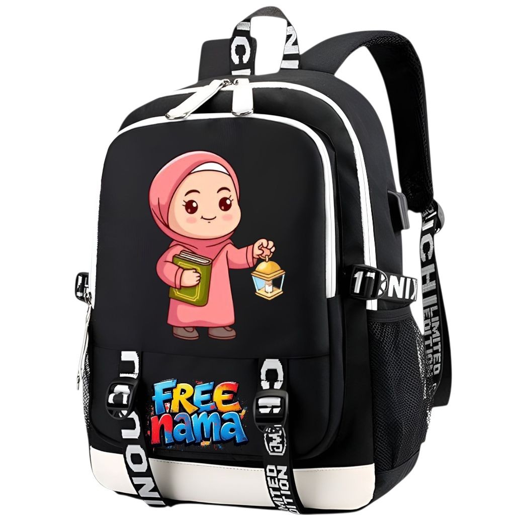 Julybags - FREE NAMA Tas Ngaji Anak Perempuan Laki Laki Tas Ransel Motif Anak Ngaji Tas Sekolah