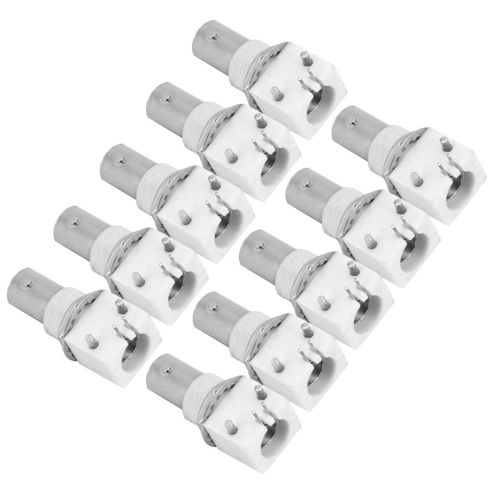 10 Pcs PCB Mount BNC Connector Solder 2 Pin BNCQ9 Adapter Precision White Plastic BNC Female Electro