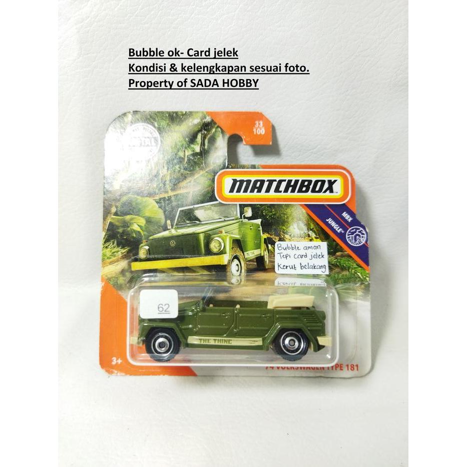 Matchbox '74 Volkswagen Type 181 Safari Hijau Short Card SBAtoys