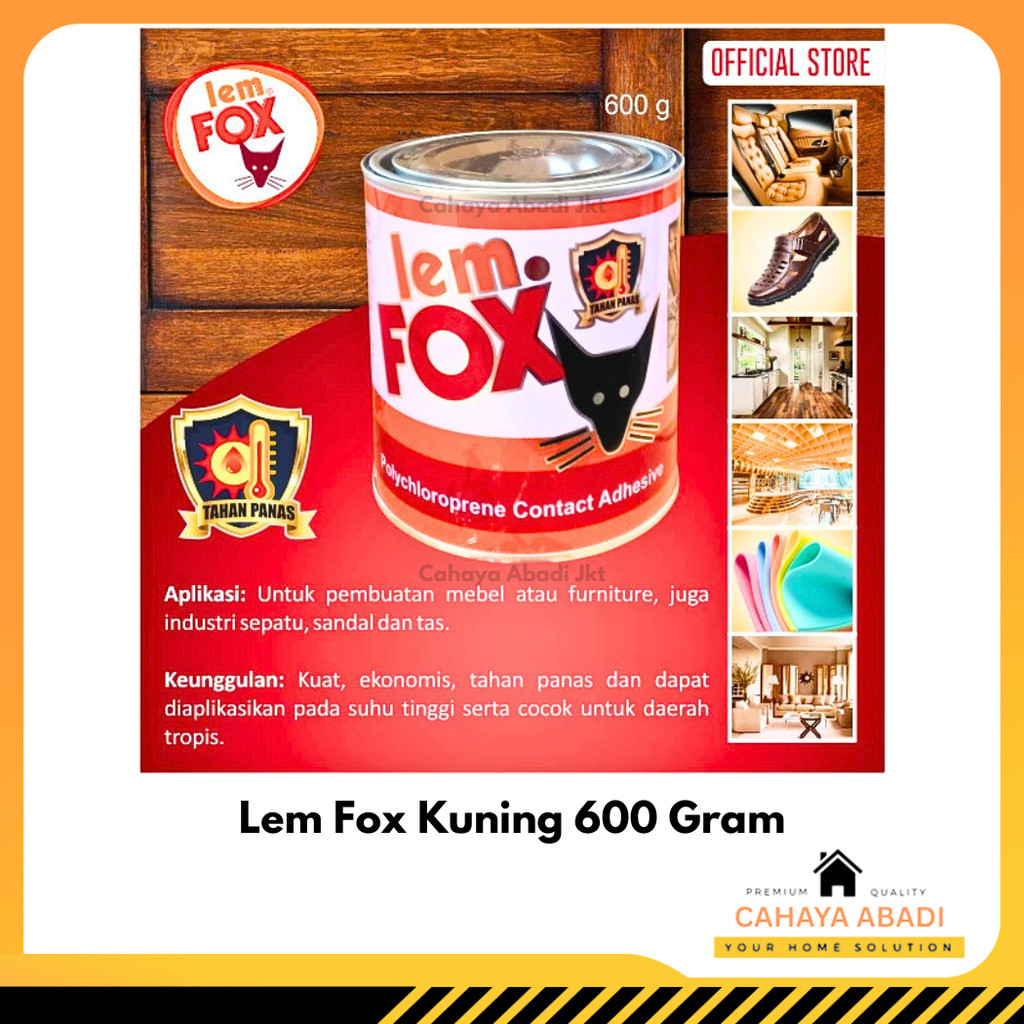 LEM FOX KUNING KALENG 600 GRAM