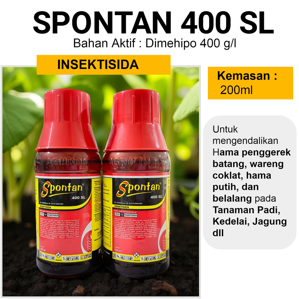 Insektisida Spontan 400sl 200ml Obat Pembasmi Hama Wereng Ulat Efektif Untuk Tanaman Padi Jagung