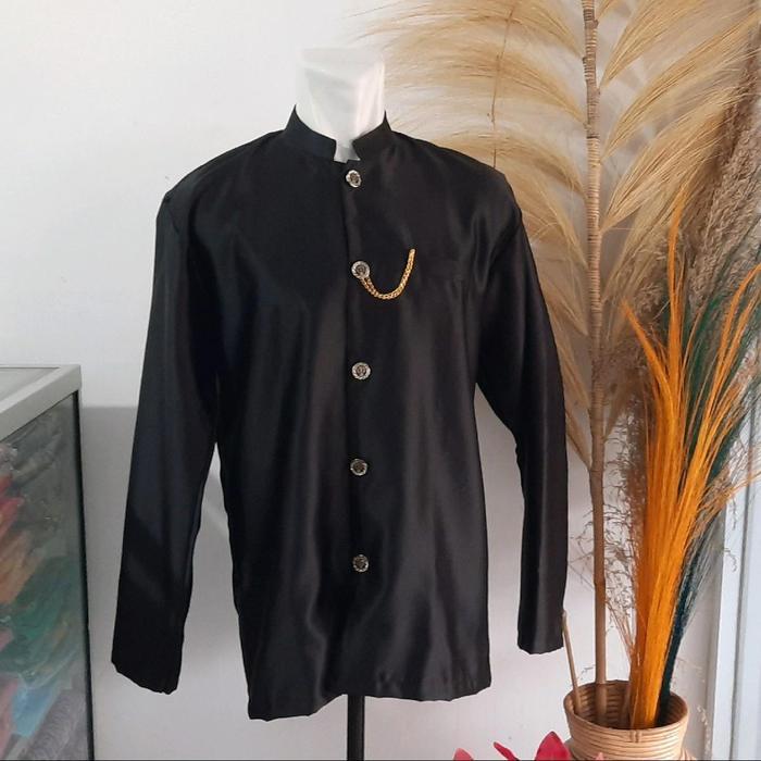 Jas tutup khas bugis makassar/ Jas adat bugis makassar - Hitam, Ukuran S