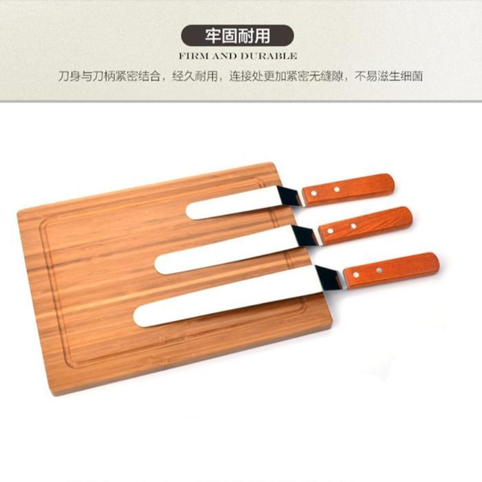 Pisau SPATULA Bengkok TEKUK 10 /12 inch Gagang Kayu Oles Butter Cream - 10 inch 25 cm