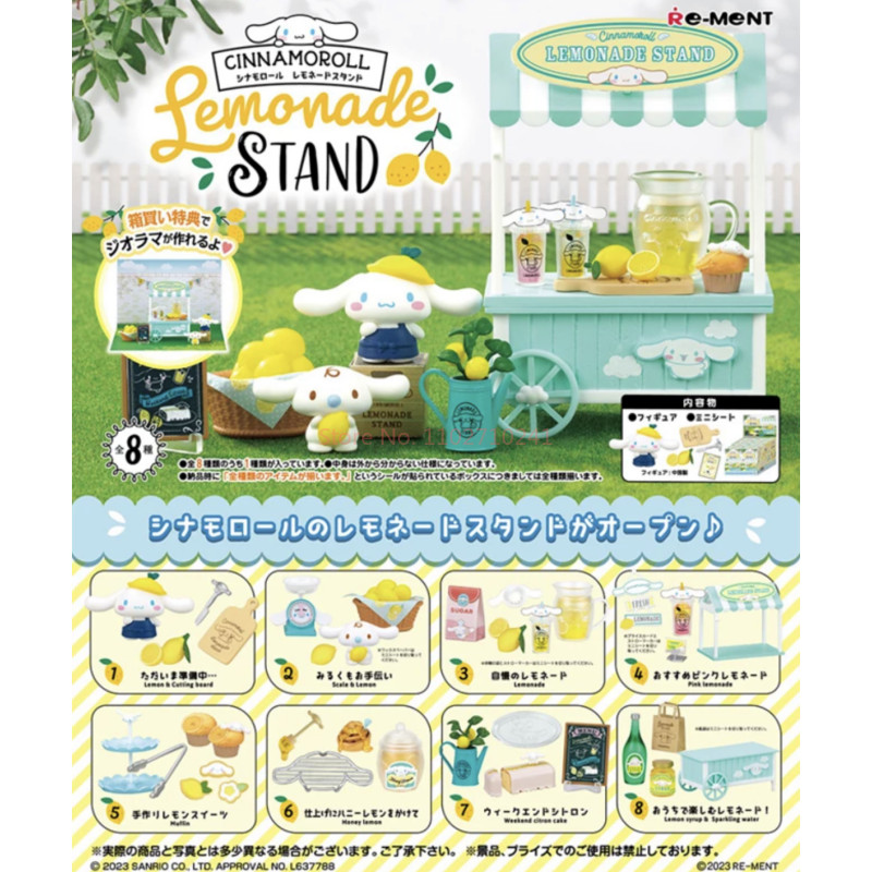 Re-Ment Original Sanrio Cinnamoroll Lemon Market Anime Action Figures Collectible Model Funny Cartoo