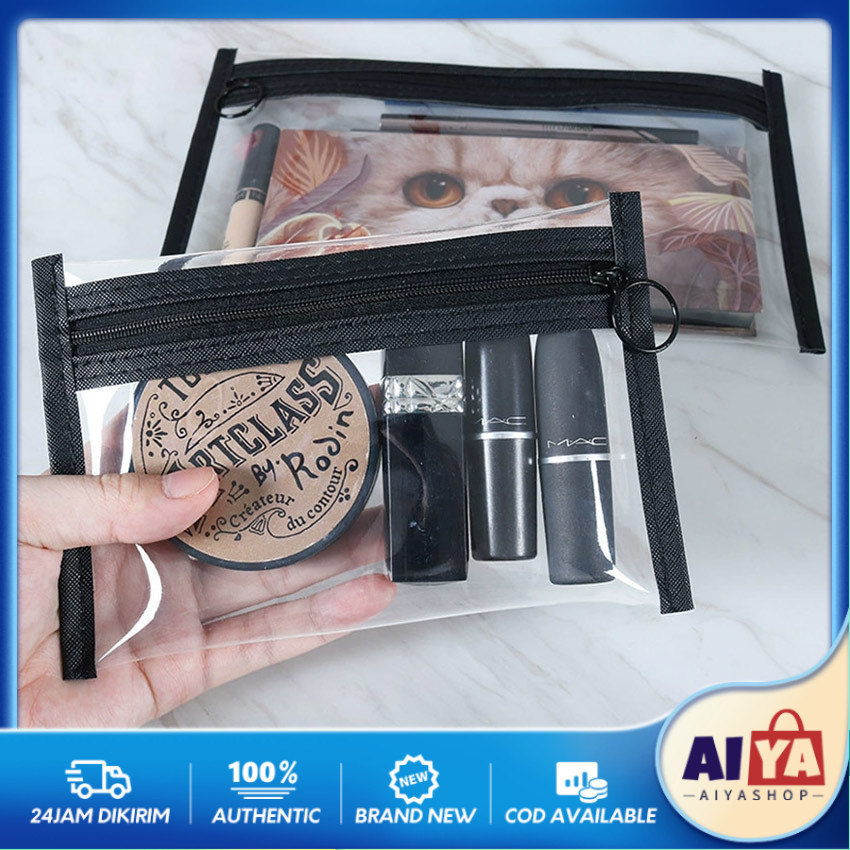 Makeup bag Travel Transparan PVC Pouch Make Up Travel Bening Lucu Aesthetic Pouch Mini Multifungsi W