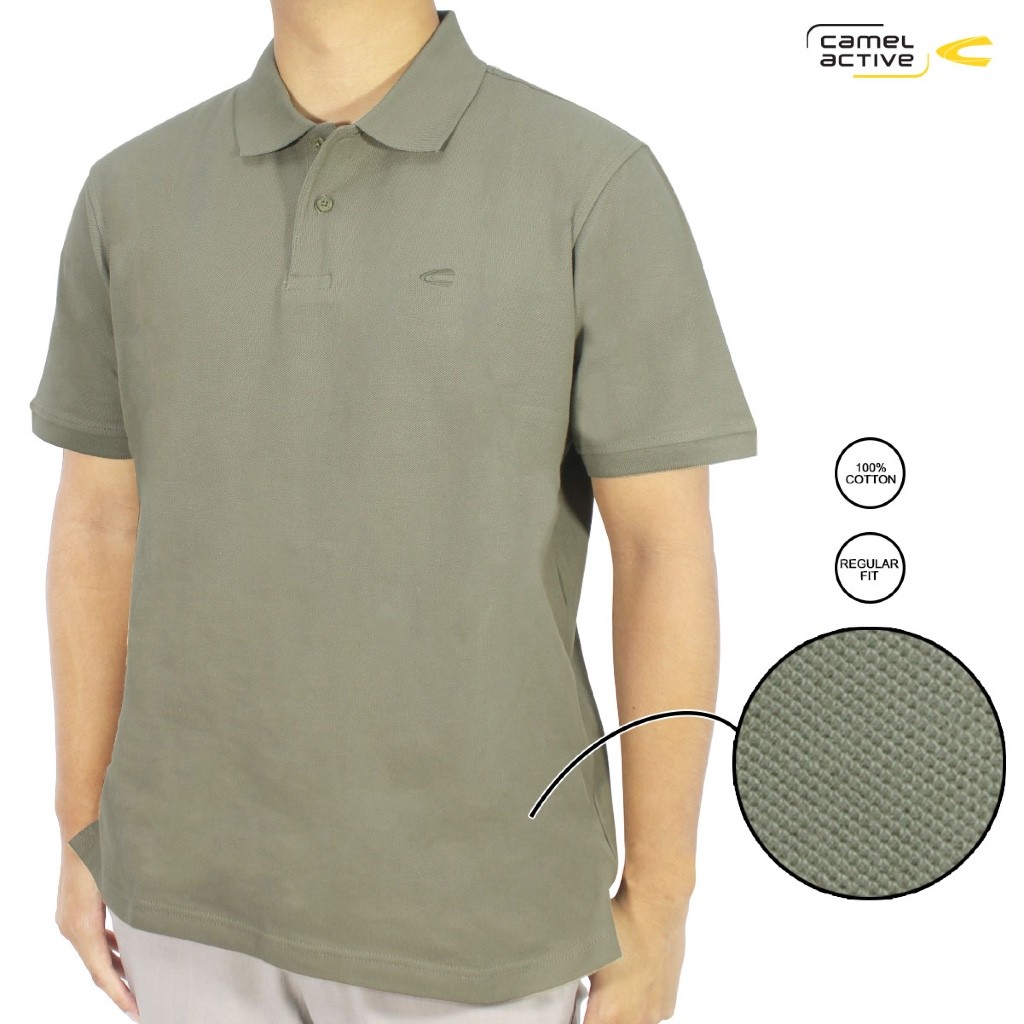 camel active Men's Basic Clay Premium Cotton Polo Shirt