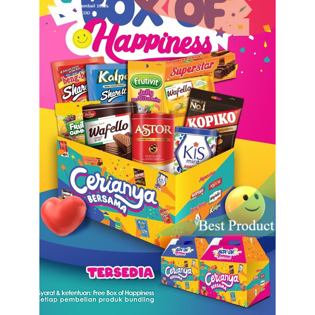 Box of Happiness Hampers Lebaran / Paket Lebaran / Paket Jajan Lebaran/ TERLARIS TERBARU TERKINI asl