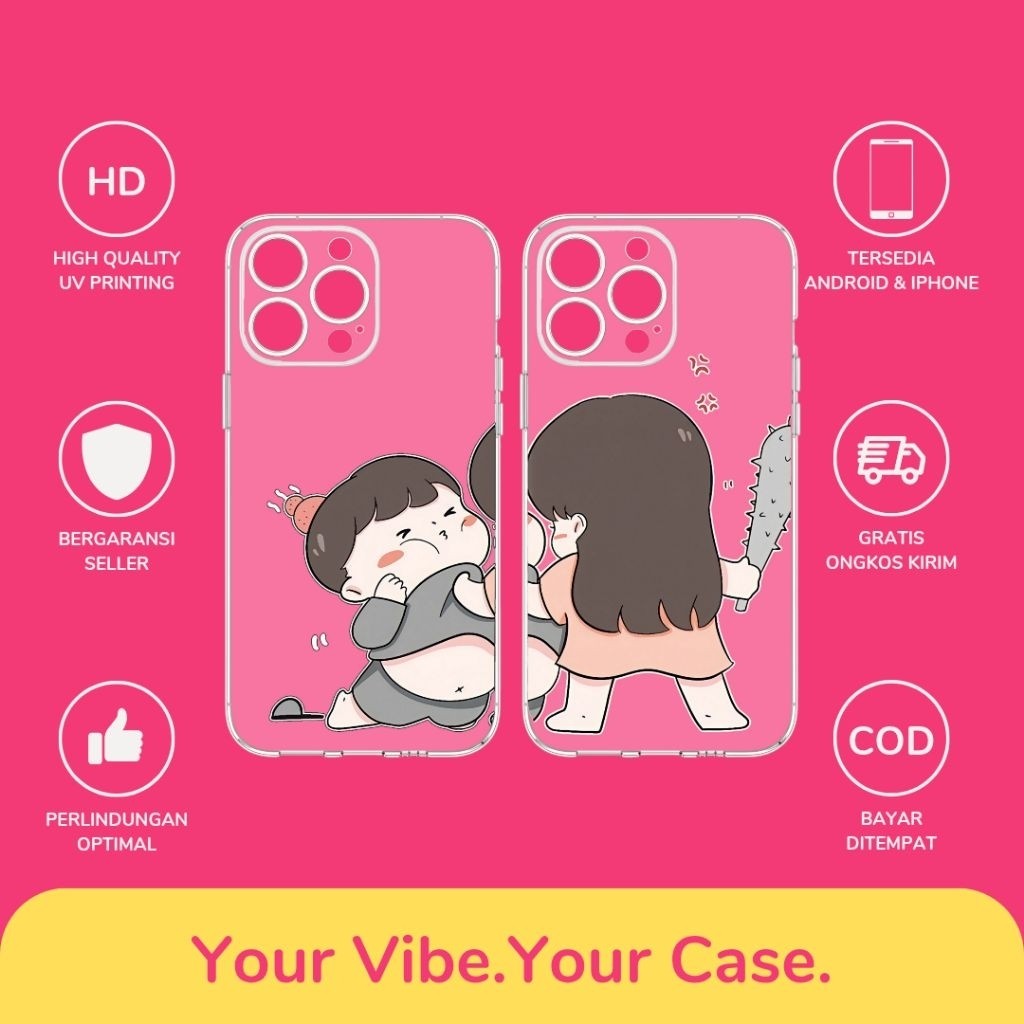 Custom Case Couple Desain Stick Untuk All Type Hp Bahan Softcase Anticrack Lucu Cute Casing Cassing 