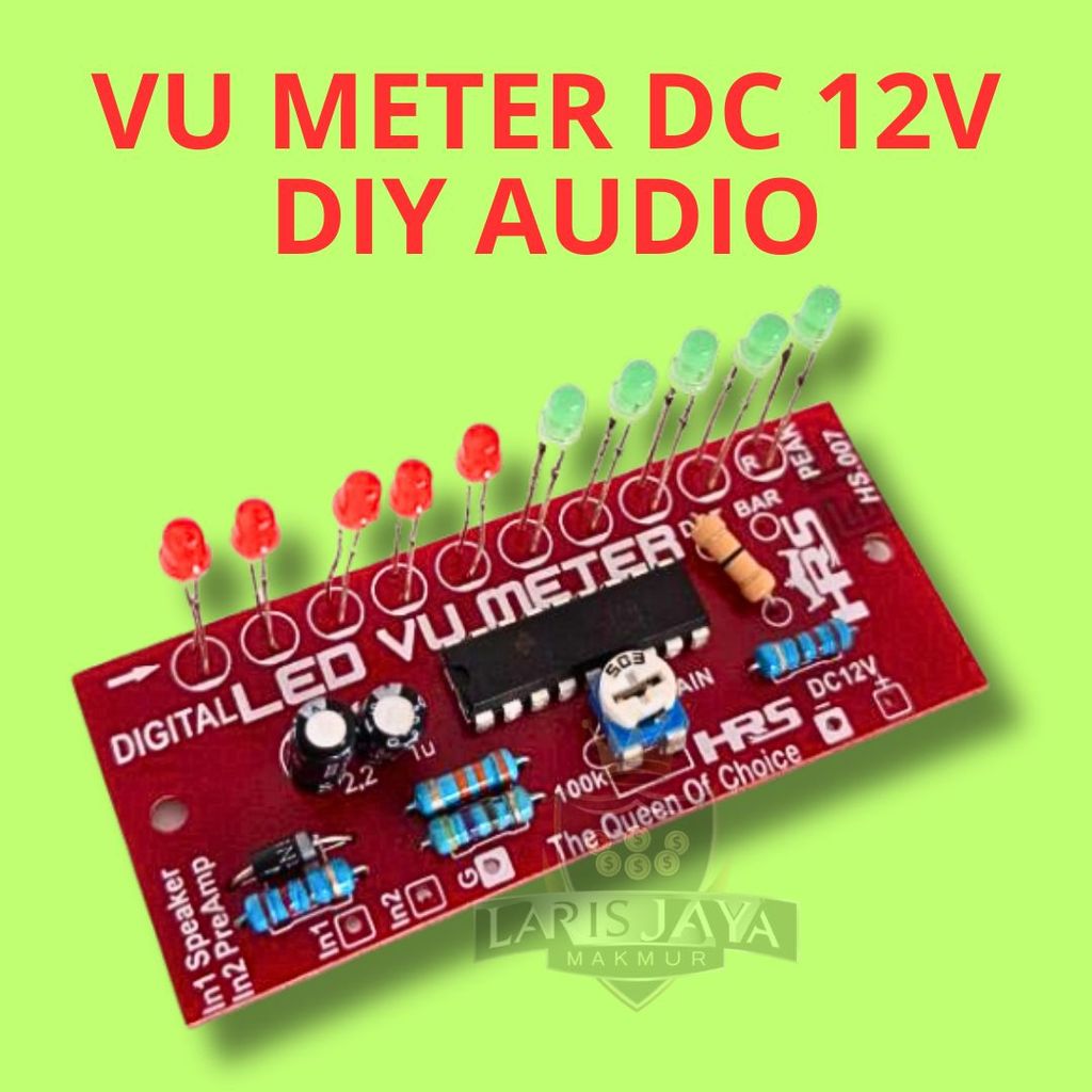 KIT VU Meter LED Digital Display Level Audio DC 12V Siap Rakit Project DIY