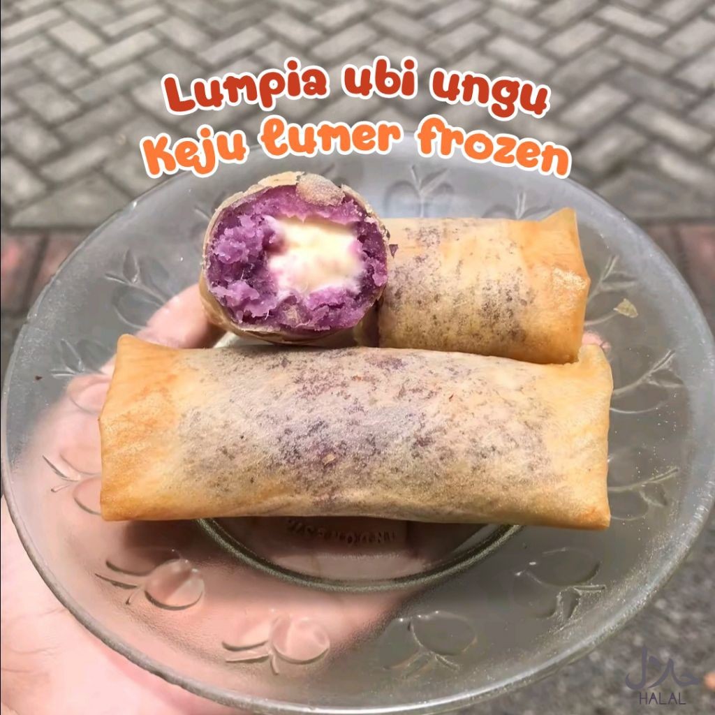LUMPIA UBI UNGU KEJU LUMER / LUMPIA UBI UNGU COKLAT LUMER / LUMPIA UBI FROZEN / LUMPIA UBI KUNING