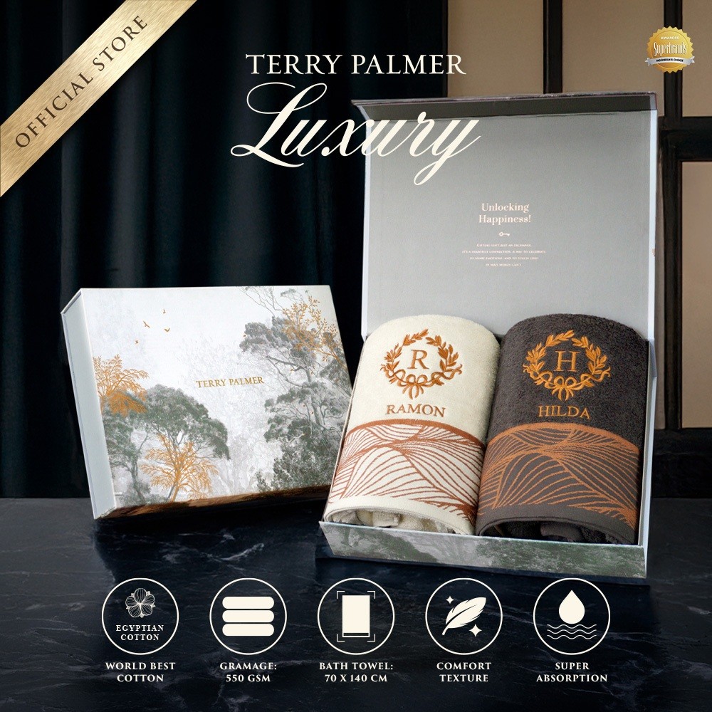 Terry Palmer Luxury - Goldline (Handuk Couple Set) / Handuk Seserahan / Kado Pernikahan / Souvenir /