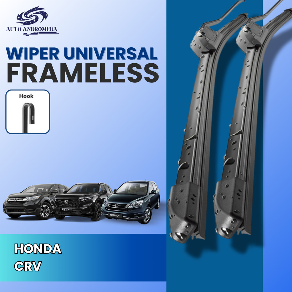 Wiper Frameless Kaca Depan Mobil Honda CRV Single Layer Karet Premium