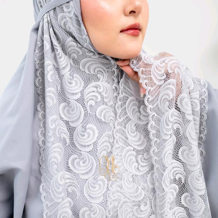 Promo Guncang QMW - Mukena Dewasa Renda Brukat Katun Mikro Premium 2in1 Motif Renda Cantik Lembut Ny