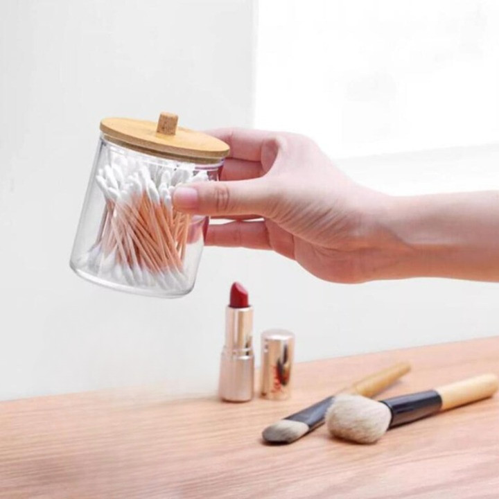 Tempat Kapas Cotton Bud Plastik Make Up Organizer - Tempat Cotton Bud Kosmetik - Make Up Organizer S