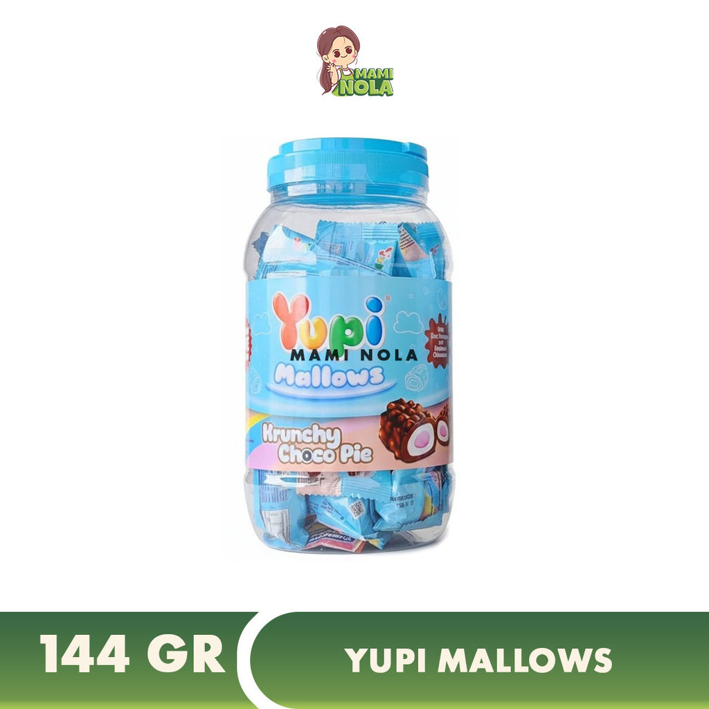 Permen Yupi Marshmallow Mallows Cokelat Krunchy Chocopie Kemasan Toples
