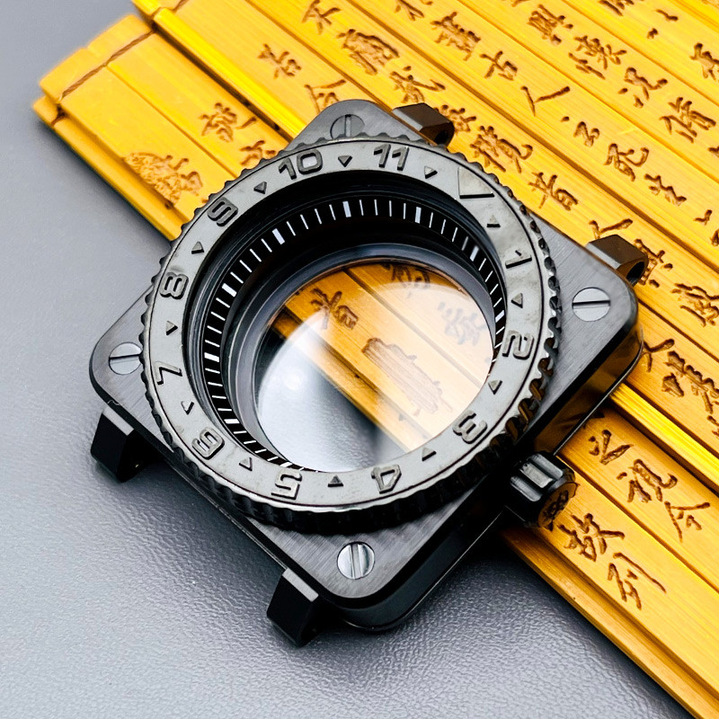 Black SKX007 Square Watch Case NH35 Cases Fits NH35 NH36 7S26 4R Japan Movement Seiko SKX007 Pilots 