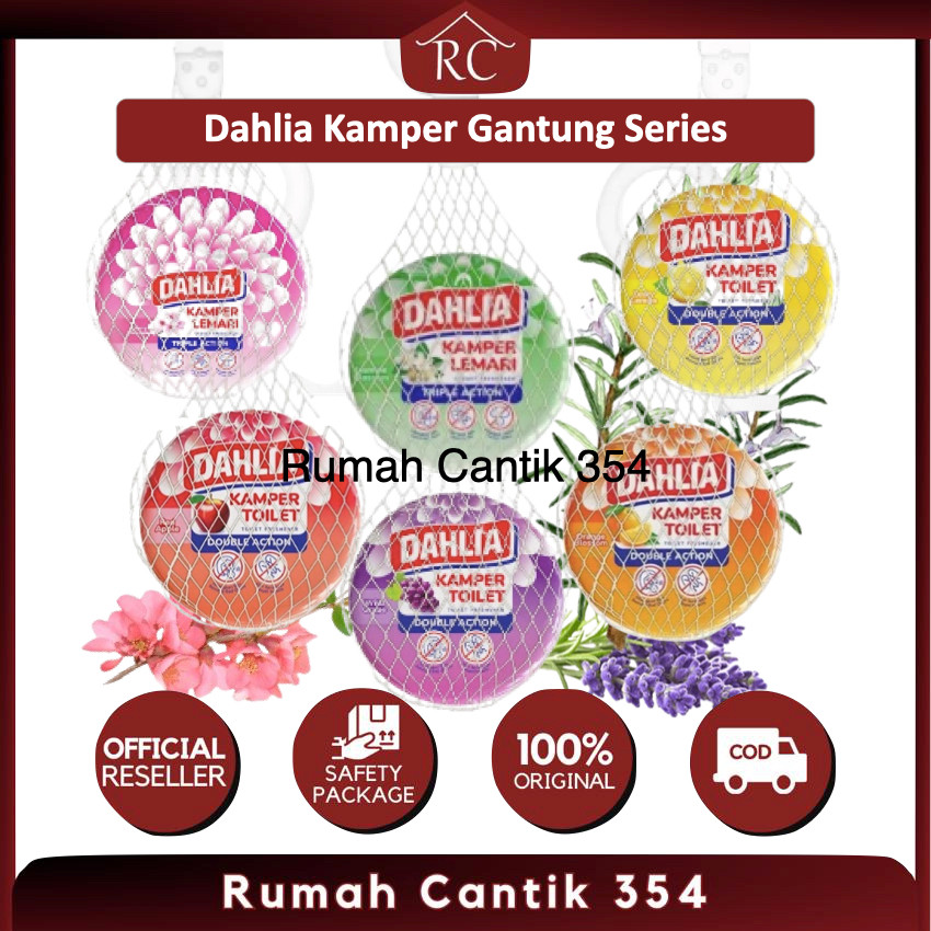 DAHLIA AIR FRESHENER GANTUNG 80gr KAMPER REFILL PENGHARUM RUANGAN FRUITY PINK BLOSSOM OCEAN BREEZE W