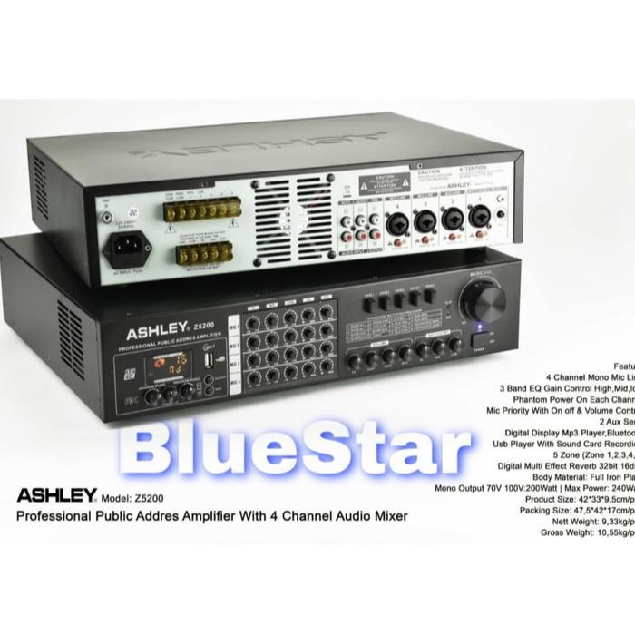 Amplifier Mixer Ashley Z5200 Original 4 Channel Amplifier Z 5200
