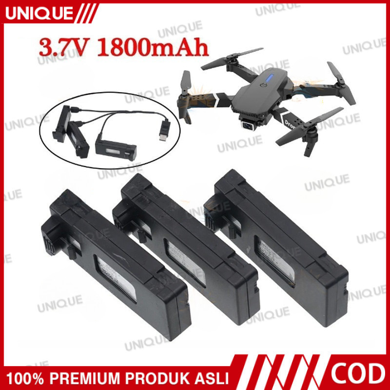 [COD]UNIQUE Baterai drone E88 E99 baterai drone universal (1800mAh) baterai lithium berkapasitas tin