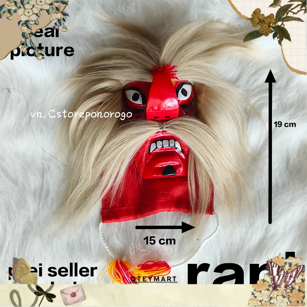 GANONGAN BIASA SINTETIS / topeng ganong / topeng bujang ganong / gedruk / jaranan / barongan / baron