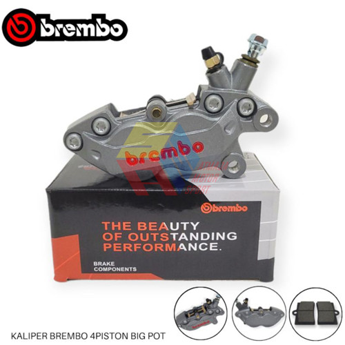 Kaliper Brembo Axial 4 Piston Big Pot Grey Kaliper Depan Brembo 4 Piston Axial Import