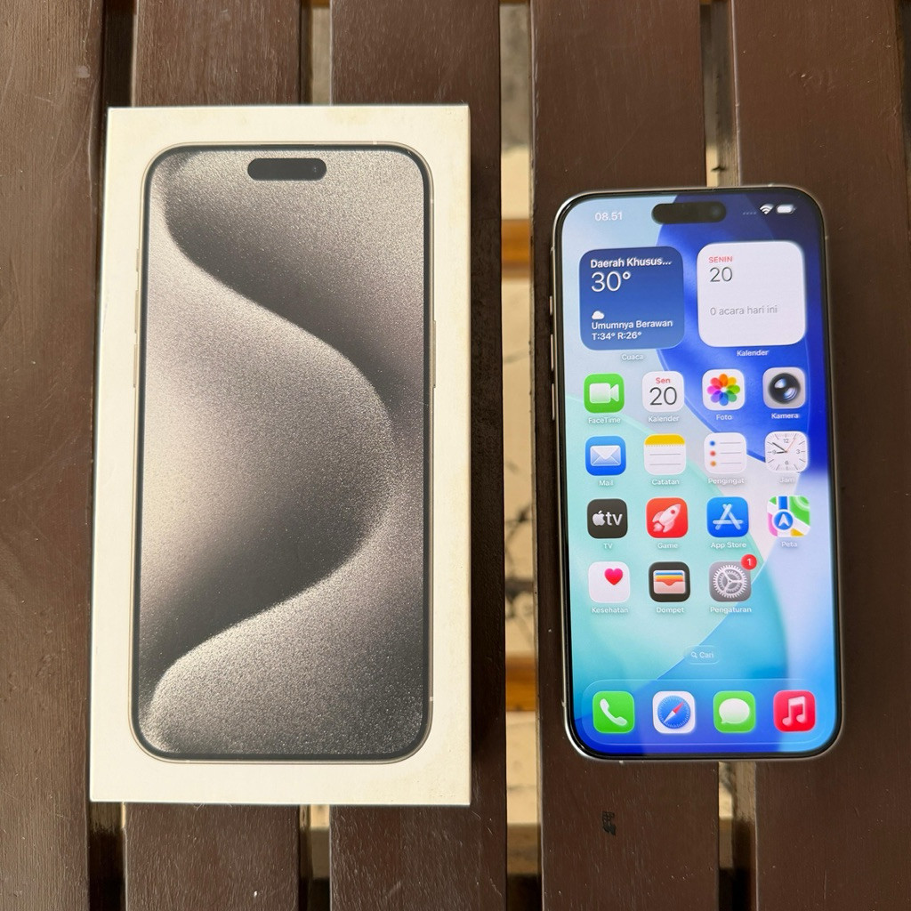 iPhone 15 Pro Max White Titanium 1TB Bekas iBox