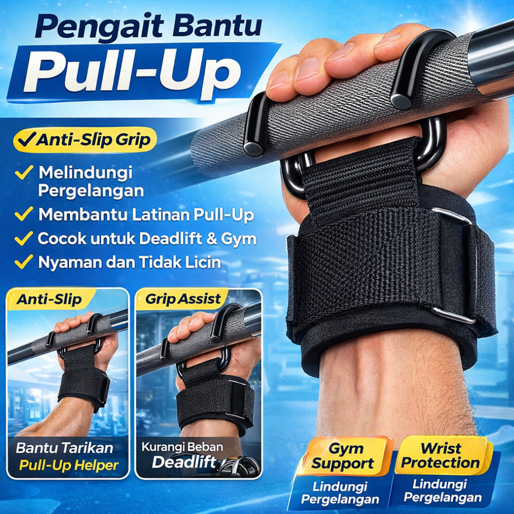 Resmi Kait Bantu Fitness Pelindung Pergelangan Tangan/Besi Kokoh Anti Slip/Melindungi Pergelangan Ta