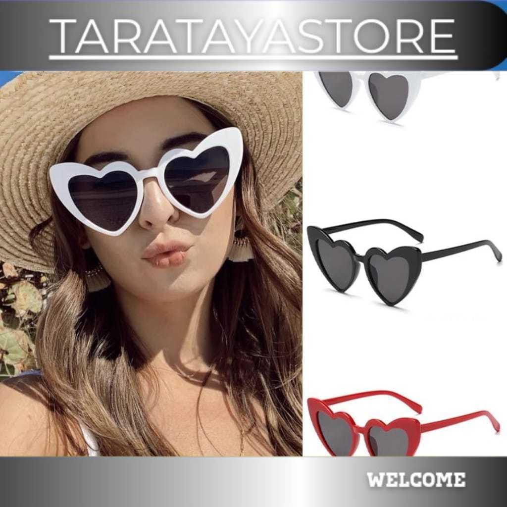 murah Kacamata Fashion Bentuk Love Gaya Retro – Sunglasses Unik untuk dewasa anak bayi Remaja/Frame 