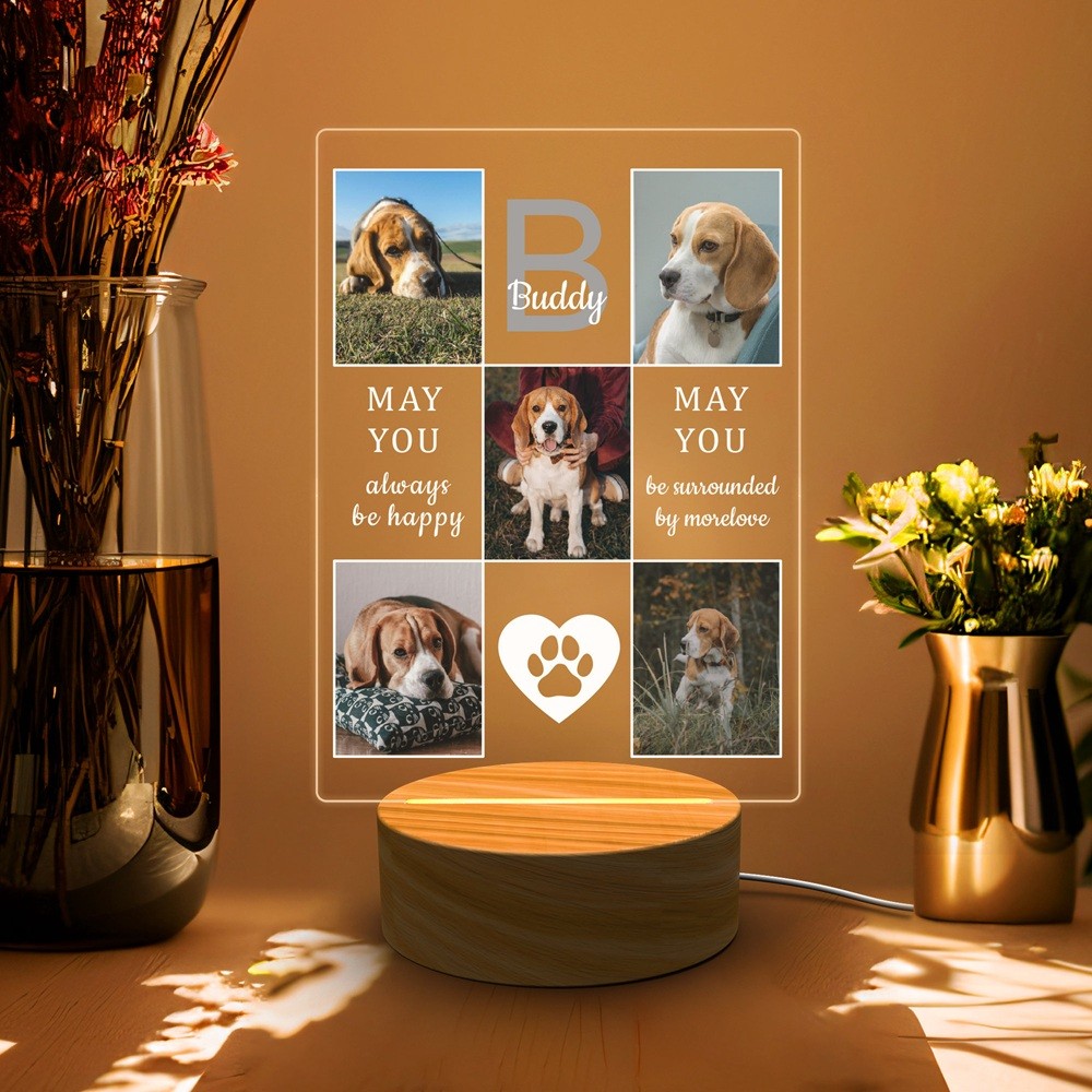 Custom MultiPhoto Heartfelt Memorial Gift to Treasure Your Dog Personalized Acrylic Photo Frame Keep